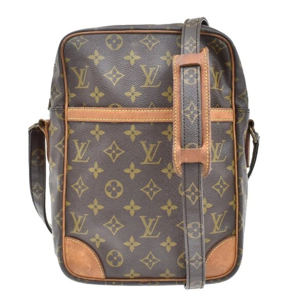 LOUIS VUITTON Logo Danube MM Shoulder Bag Monogram Leather Brown M45264 38KB211 - Picture 1 of 16